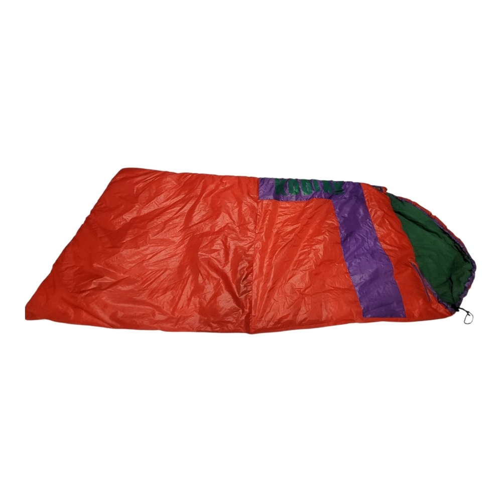 Vintage Kodiak Kids Mummy Sleeping Bag Red Purple Green 67” Nylon Color Block
